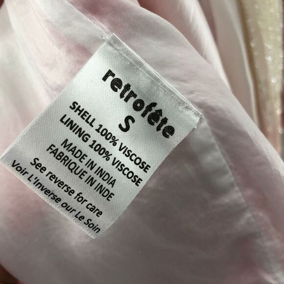 Retrofete Gabrielle Robe Dress in Marble Pink Small - Picture 12 of 13